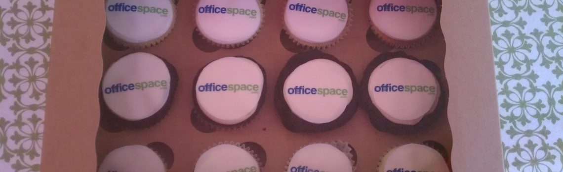 officespace logoed cupcakes